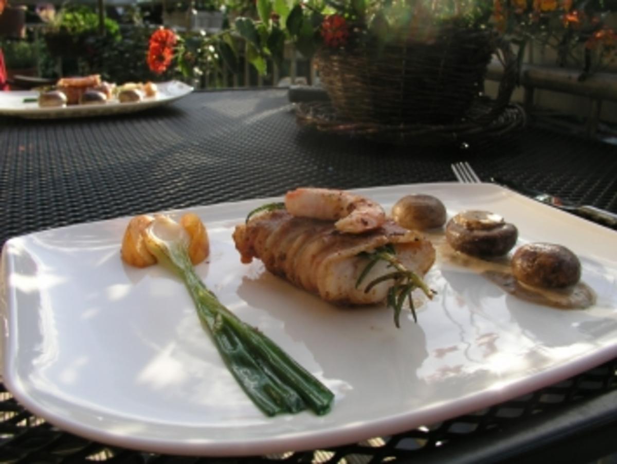 Bilder für Spießiger Fisch im Mantel mit Gepäck - Rezept