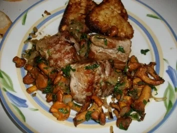Schweinefilet mit Röstis und Pfifferlingen - Rezept