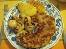 Schnitzel mit Champignons und Grillkartoffeln - Rezept