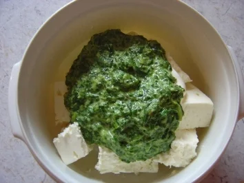 Schafskäse-Dip mit Spinat-Blubb (Rahmspinat) - Rezept - Bild Nr. 3