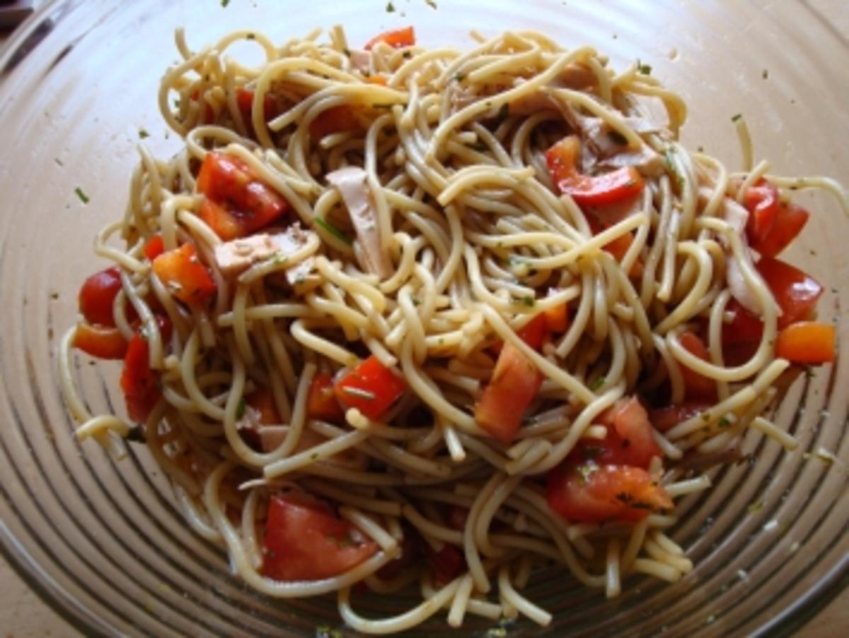 Spaghettisalat mit Pute - Rezept