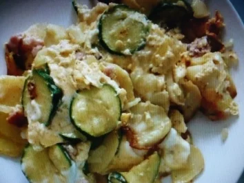Speck -Kartoffelpfanne mit Zucchini - Rezept