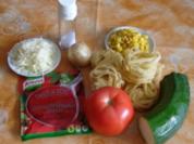 Bandnudelauflauf mit Zucchini u. Tomate - Rezept