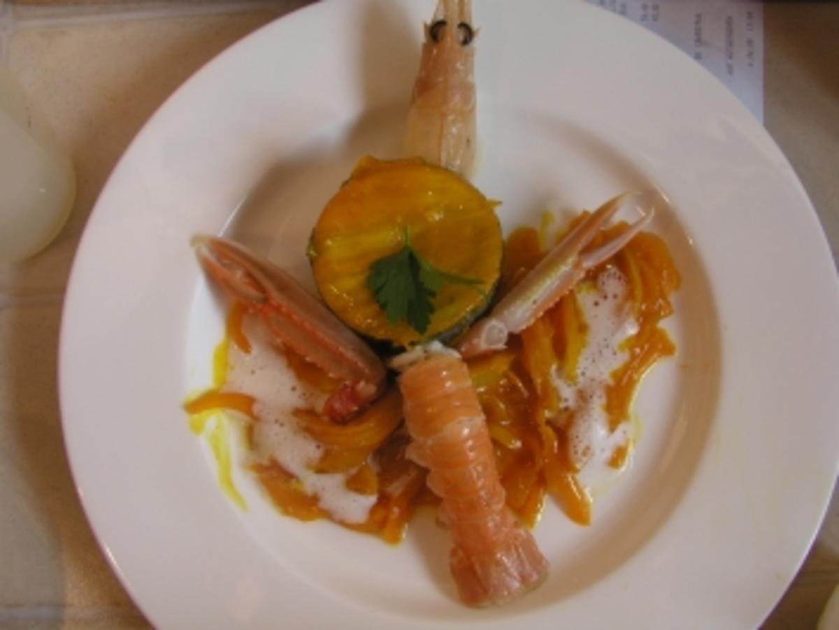 Langustinen an Fenchel- Safran- Gemüse Mit Sepia- Risotto und Vanille ...