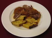 Schweinebraten mit Äpfeln und Tortilla-Rauten - Rezept