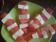 Fingerfood "Wassermelonen-Feta-Spieße" - Rezept