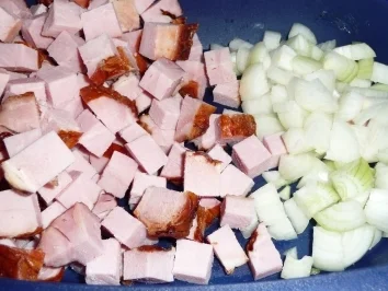 Kartoffel-Kasseler-Pfanne mit Ei - Rezept - Bild Nr. 4