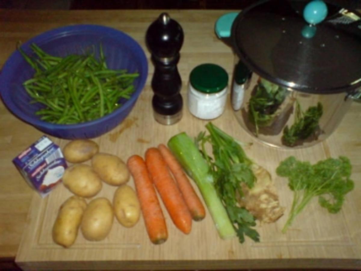 Schnibbelbohnesupp mit Sahne - Bohnen Suppe mit Sahne auch von der
Oma ! - Rezept Eingereicht von Merlilli1969