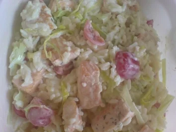 Rezept: Reispfanne mit Lachs, Tomate und Lauch Bild Nr. 7 Reispfanne mit Lachs, Tomate und Lauch - Rezept - Bild Nr. 7