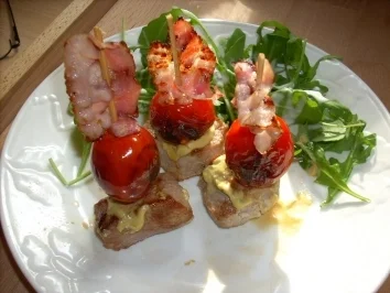 Filetspießchen m Knusperspeck - Rezept