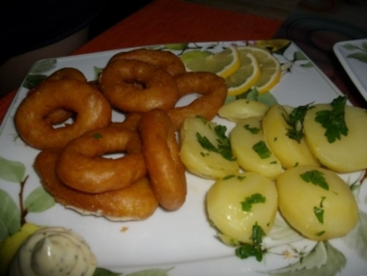Calamaris mit Petersilien Kartoffeln und Remoulade - Rezept