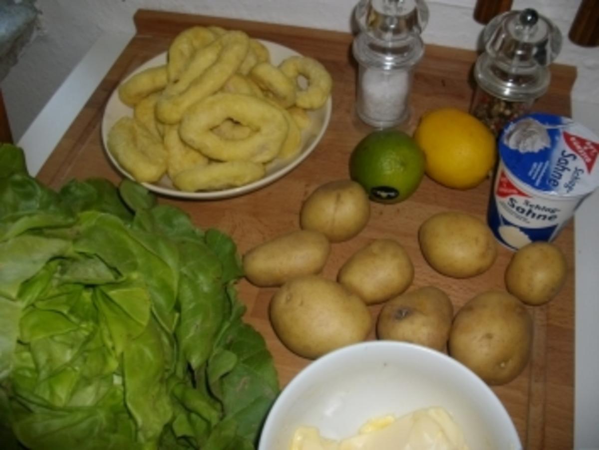 Calamaris mit Petersilien Kartoffeln und Remoulade - Rezept - Bild Nr. 2