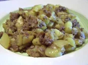 Schärretse mit Leberwurst und Kräutersalat - Rezept