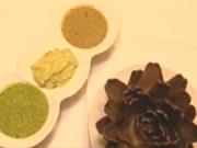 Frische Artischocke mit Guacamole, Kräutervinaigrette und Pesto - Rezept