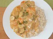 Gemüse - Bratwurst - Pfanne mit Reis - Rezept