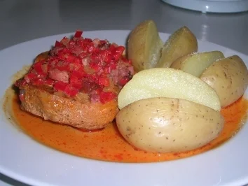 Rezept: Schweinsmedaillons in Paprika-Speck-Soße Bild Nr. 3 Schweinsmedaillons in Paprika-Speck-Soße - Rezept - Bild Nr. 3