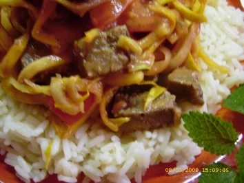 Zucchini - Juliennes mit Tatar an Reis - Rezept - Bild Nr. 3