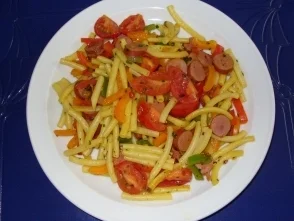 Schnelle Gemüsepfanne mit Makkaroni - Rezept