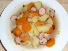 Kartoffelsuppe m. Karotten und Wiener Würstchen - Rezept