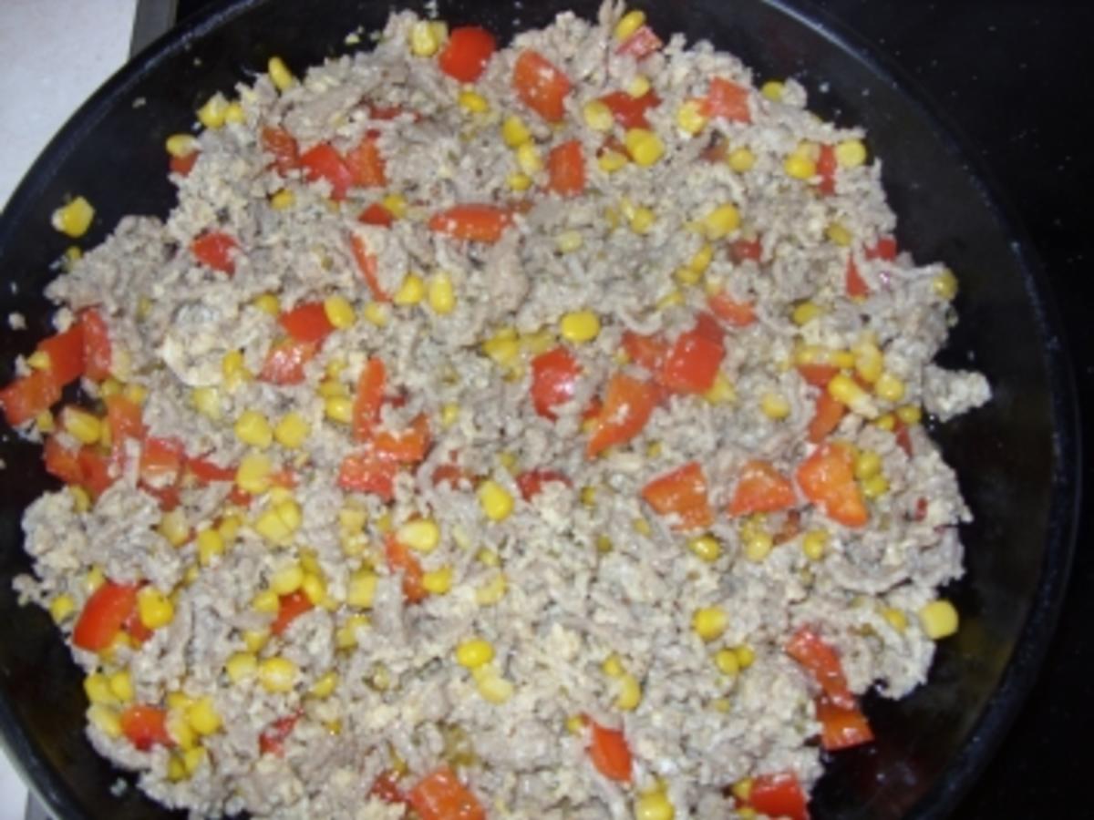 Pfannengericht Hackfleisch Pfanne mit Paprika, Mais, Ei - einfach - von ...
