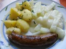 Bratwurst mit Kohlrabi und Kartoffeln - Rezept