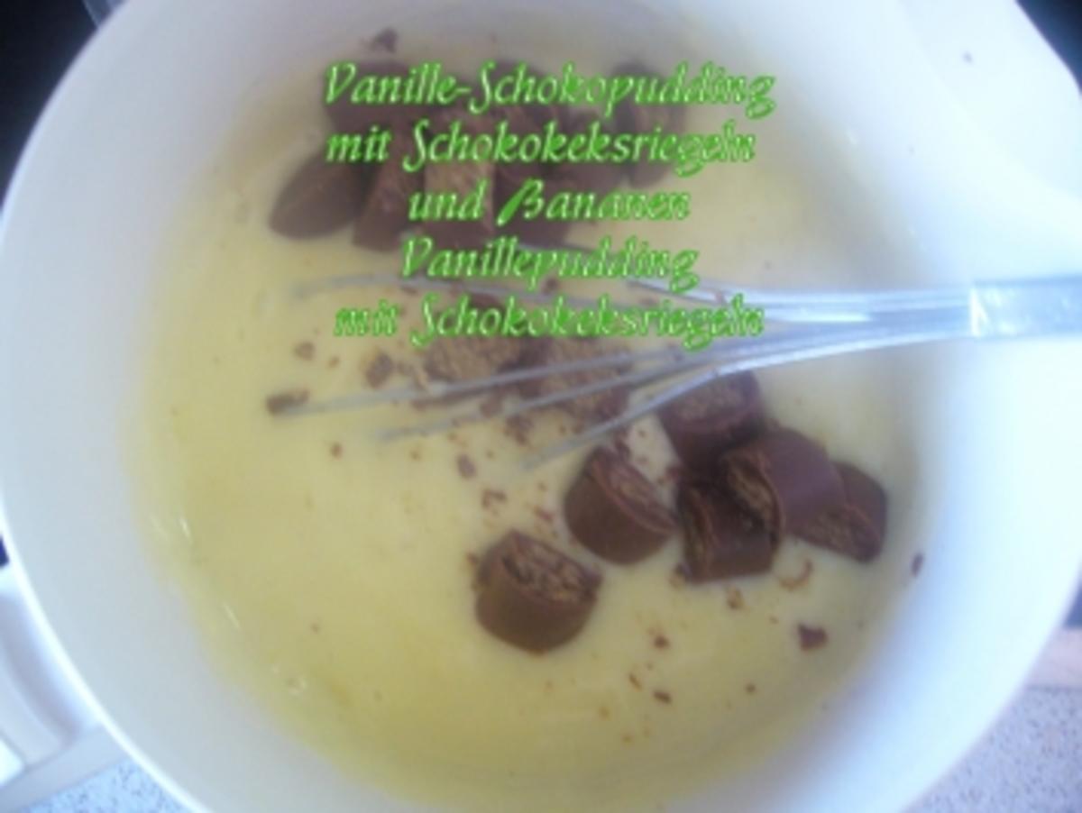 Dessert: Vanille-Schokopudding mit Schokokeksriegel und Bananen - Rezept - Bild Nr. 5