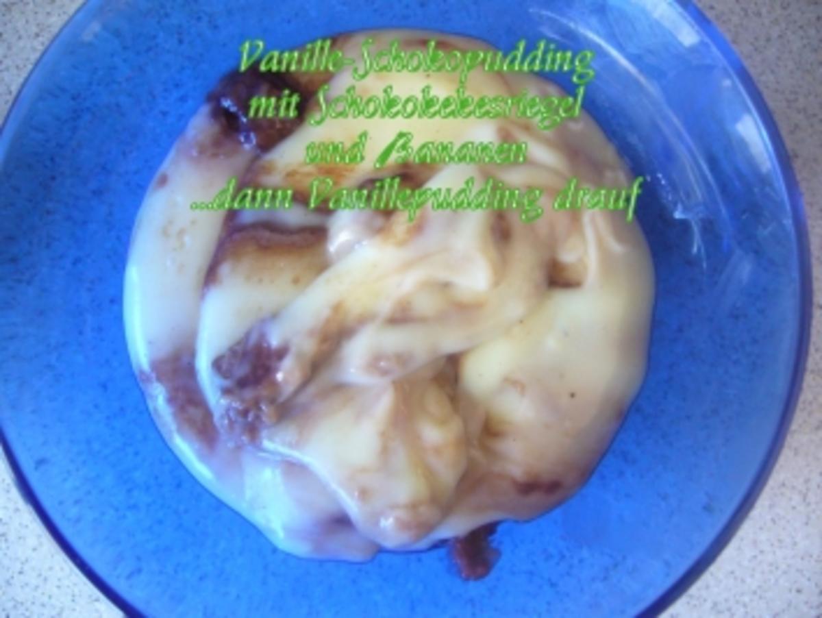 Dessert: Vanille-Schokopudding mit Schokokeksriegel und Bananen - Rezept - Bild Nr. 7