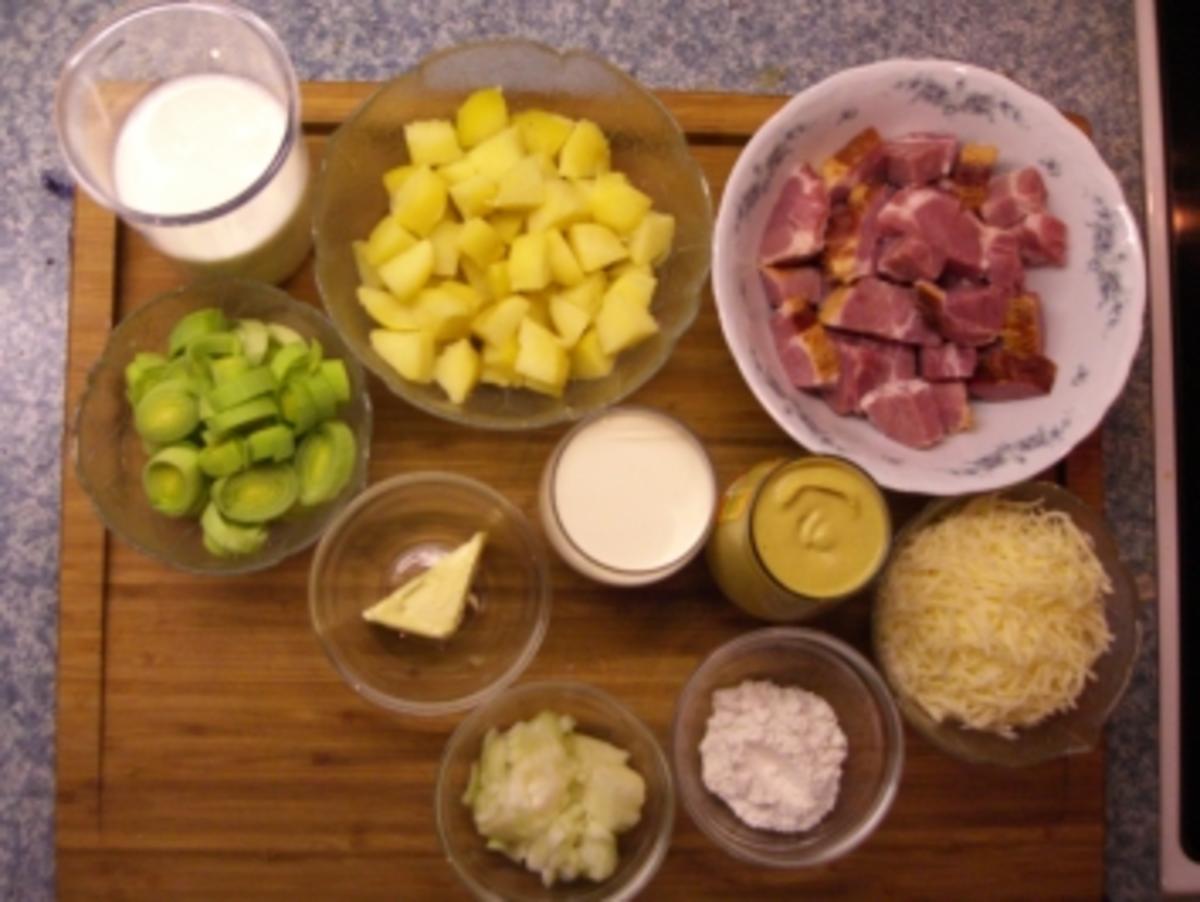 Kartoffelauflauf mit Kasseler und Käse - Rezept