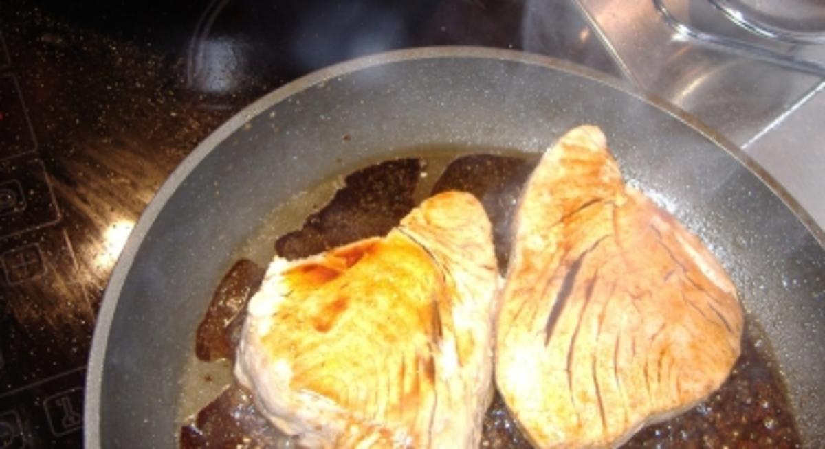 Thunfisch karamellisiert mit Gurken-Pfifferling-Ragout - Rezept - Bild Nr. 3