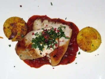 Tomatenhähnchen an Orangen-Gremolata an Petersilien-Polenta - Rezept