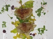 Mandu – Koreanische Teigtaschen mit Römersalatherzen, Kresse und Soja-Vinaigrette - Rezept