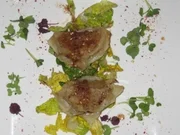 Mandu – Koreanische Teigtaschen mit Römersalatherzen, Kresse und Soja-Vinaigrette - Rezept