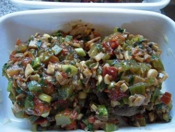 Rinderhacksteaks mit Gemüse-Käsehaube, überbacken - Rezept - Bild Nr. 10