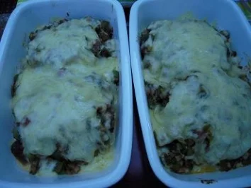 Rinderhacksteaks mit Gemüse-Käsehaube, überbacken - Rezept - Bild Nr. 13