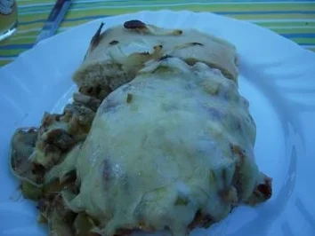 Rinderhacksteaks mit Gemüse-Käsehaube, überbacken - Rezept - Bild Nr. 14