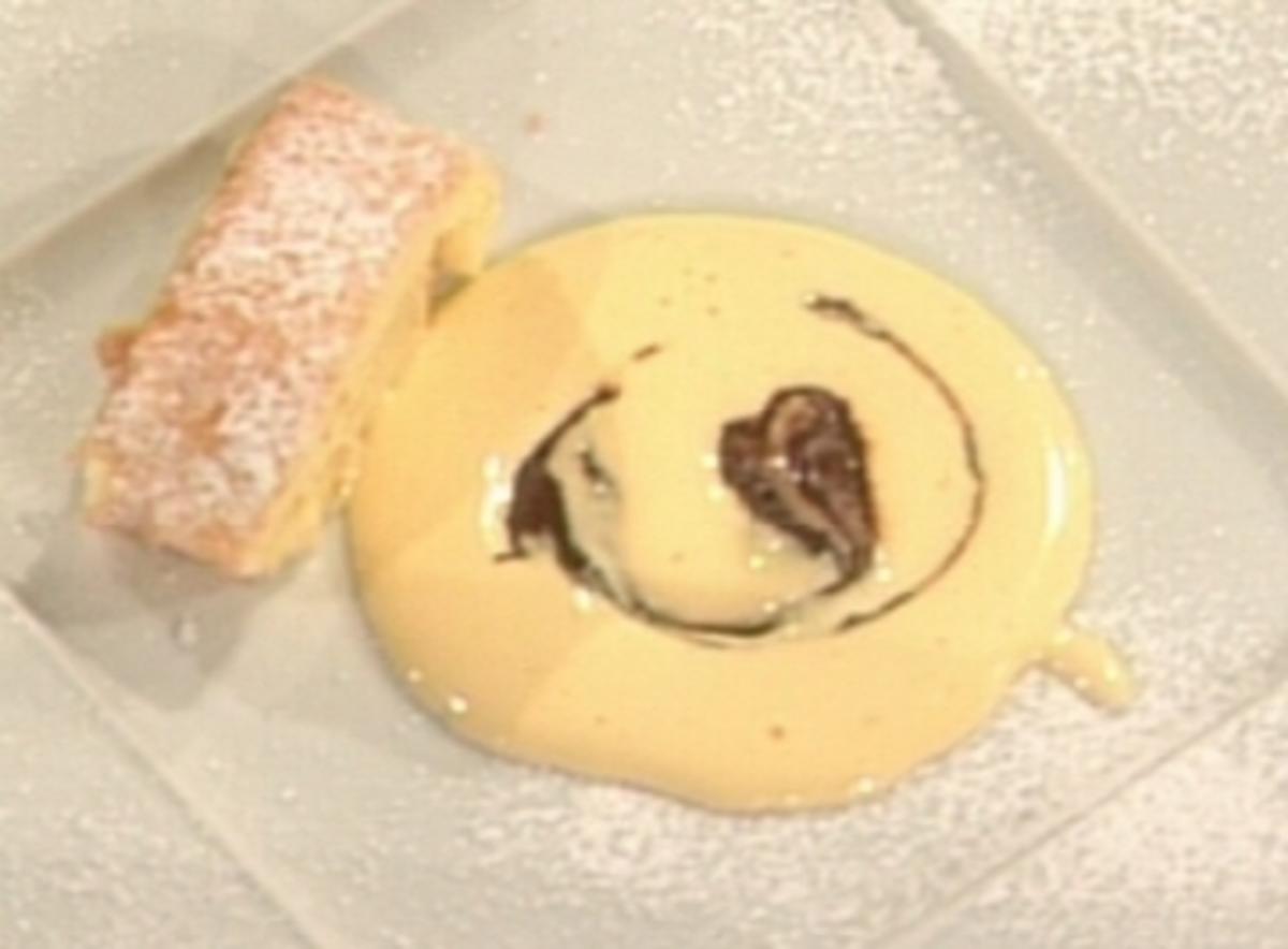 Bilder für Biskuitrolle mit Durian und Tonkabohnen-Zabaione - Rezept