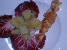 Hühnchensatéspieß mit scharfen Zitronenkartoffeln und Radicchio - Rezept