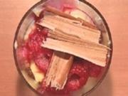 Himbeertrifle mit Vanillecreme und Schokoraspeln - Rezept