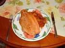 Lachsforellenfilet mit Glasnudel-Ratatouille - Rezept