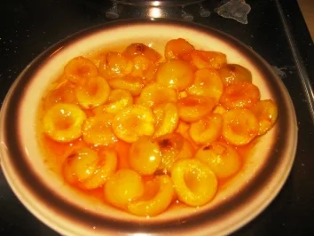 Fleisch: Pikantes Kalbsherz mit Rosinen an karamellisierten Mirabellen - Rezept - Bild Nr. 2