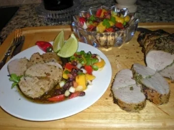 Rezept: Karibischer Schweinebraten mit Mango Salsa Bild Nr. 2 Karibischer Schweinebraten mit Mango Salsa - Rezept - Bild Nr. 2