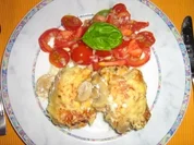 Hähnchenbrustrolladen im Speckmantel  überbacken - Rezept