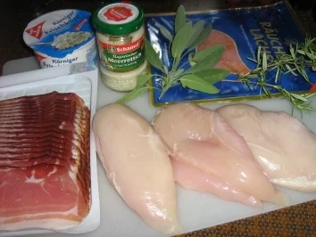 Rezept: Hähnchenbrustrolladen im Speckmantel überbacken Bild Nr. 2 Hähnchenbrustrolladen im Speckmantel überbacken - Rezept - Bild Nr. 2