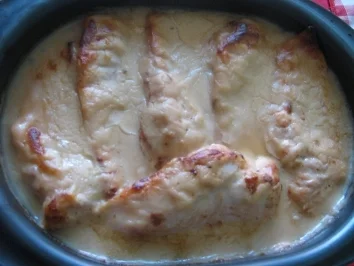 Rezept: Hänchenbrust mit Erdnusssoose überbacken Hänchenbrust mit Erdnusssoose überbacken - Rezept