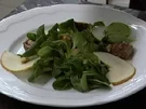 Rezept: Roastbeefschnecken an Feigensenf auf Feldsalat und Birnen Roastbeefschnecken an Feigensenf auf Feldsalat und Birnen - Rezept