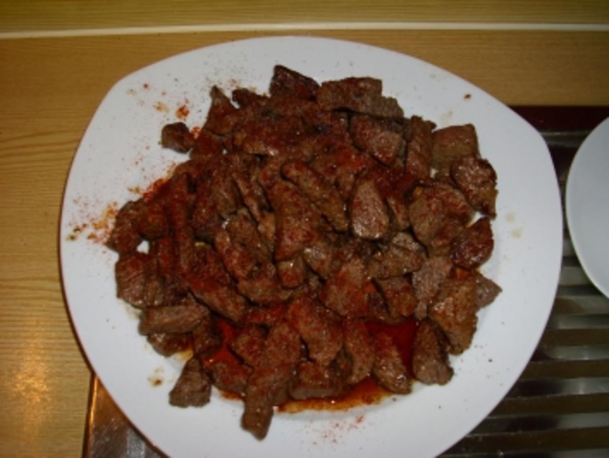 Roastbeef geschnetzeltes mit Paprika in Sherry - Rezept - Bild Nr. 2