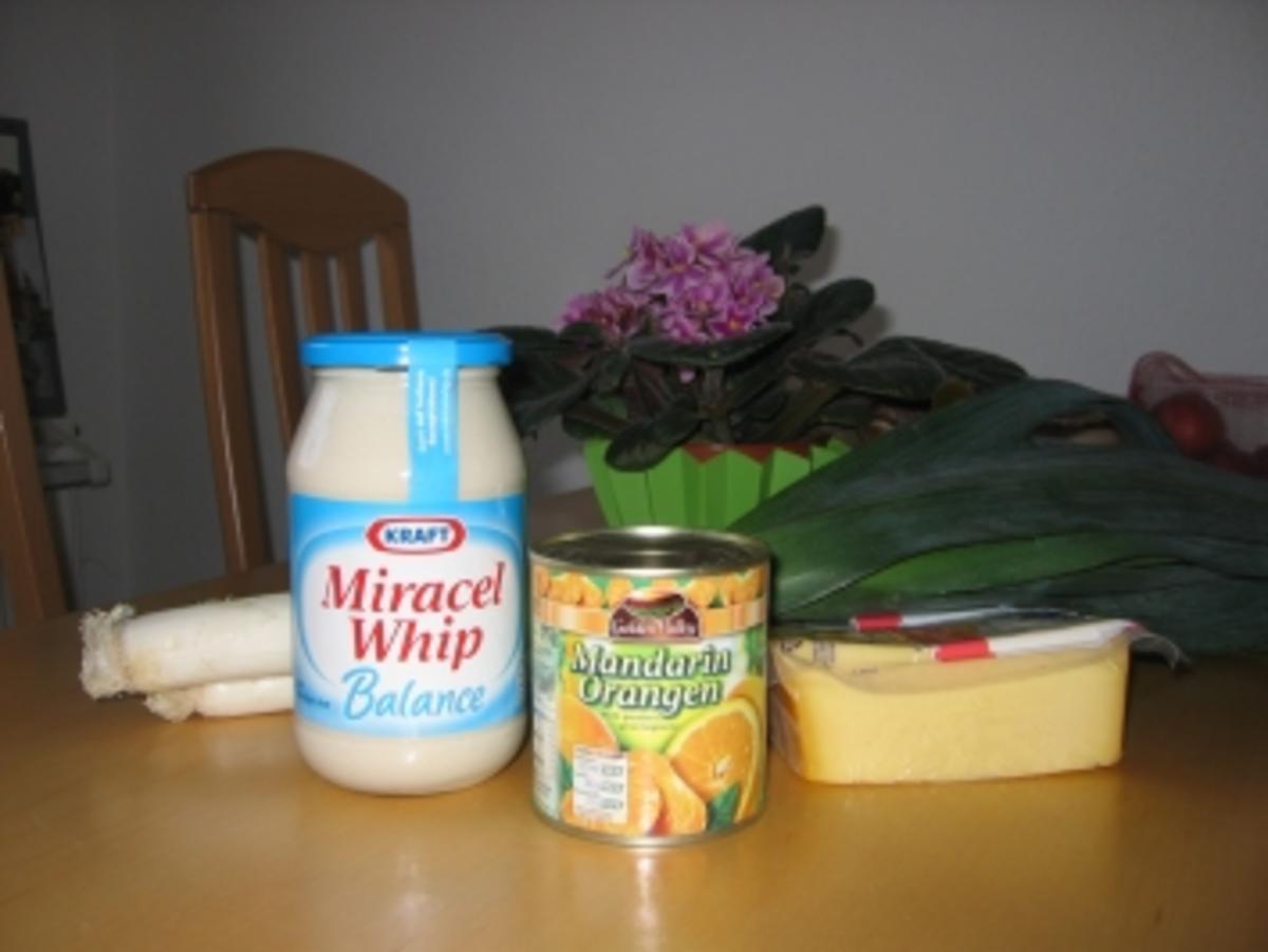 Lauch(Porree)-Käse-Mandarinen-Salat - Rezept - Bild Nr. 2
