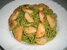 Spaghetti mit Spinat-Mandel-Pesto und Jakobsmuscheln - Rezept