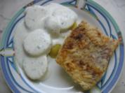 Fisch mit Kartoffeln und Blauschimmelkäse Soße - Rezept