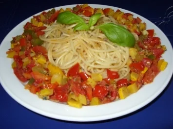 Gemüsezauber mit Spaghetti - Rezept